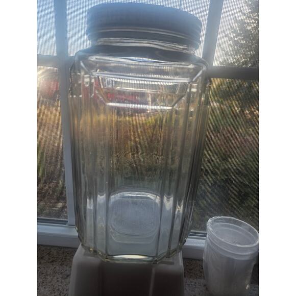 Antique Large Art Deco Country Store Glass Candy Jar with Lid - Picture 1 of 9